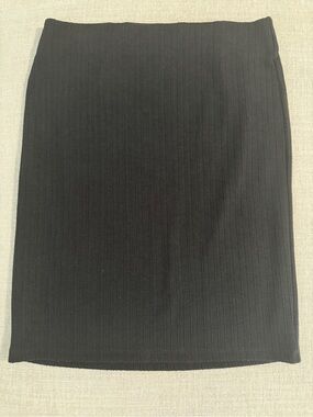 LOFT Outlet Black Ribbed Stretch Pencil Skirt Size Small